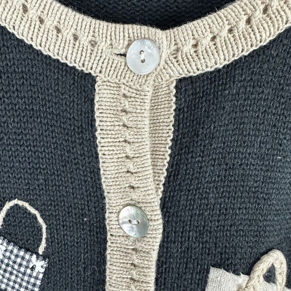 Talbots Vintage Cardigan Sweater Embroidered Handbags Purses Floral Beaded‎ L - Picture 10 of 11